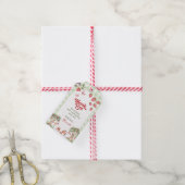 Roze Gingham Bes Eerste Aardbei 1e Verjaardag Cadeaulabel (Met Touw)