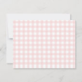 Roze Gingham Bes In Love Bruiloft Feest Bedankkaart (Achterkant)