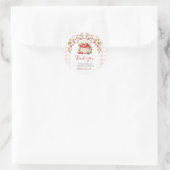 Roze Gingham Bes In Love Bruiloft Feest Ronde Sticker (Tas)