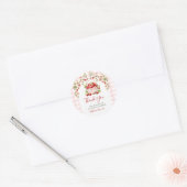 Roze Gingham Bes In Love Bruiloft Feest Ronde Sticker (Envelop)