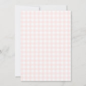 Roze Gingham Bes Zacht Baby Borrel Kaart (Achterkant)