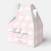 Roze Gingham Birthday Dank je wel voor de doos Bedankdoosjes (Achterkant)