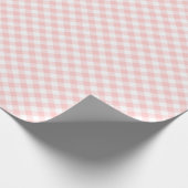 Roze Gingham Bloemen Cadeaupapier (Hoek)