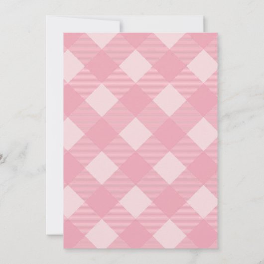 Roze Gingham Bloemen Herfst Pompoen Patch Verjaard Kaart (Achterkant)