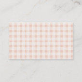 Roze Gingham Bloemen Meisje Baby shower Luier Raff Informatiekaartje (Achterkant)
