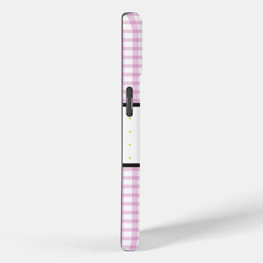Roze Gingham Bloemen Monogram Case-Mate iPhone Case (Achterkant / Rechts)