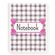 Roze Gingham Bloemen Notebook