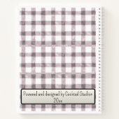 Roze Gingham Bloemen Notebook Notitieboek (Achterkant)