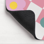 Roze Gingham Bloemmotief – Retro Cute Bloem Muismat (Hoek)