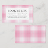roze gingham - boek in lieu - kaarten (Voorkant / Achterkant)