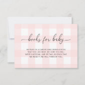 Roze Gingham Boeken Verzoek Insteekkaart Kaart (Voorkant)