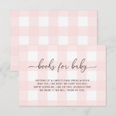 Roze Gingham Boeken Verzoek Insteekkaart Kaart (Voorkant / Achterkant)