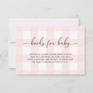 Roze Gingham Boeken Verzoek Insteekkaart Kaart