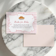 Roze Gingham Boeken voor Baby Kaart