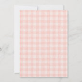 Roze Gingham Boerderijdier Babyborrel Kaart (Achterkant)