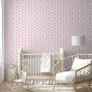 Roze Gingham Bogen en sterren Behang