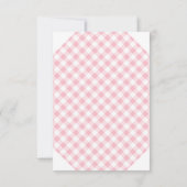 Roze Gingham Books voor Baby shower RSVP Kaartje (Achterkant)