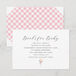 Roze Gingham Books voor Baby shower RSVP Kaartje