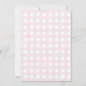 Roze Gingham Bow Baby Meisje Douche Kaart (Achterkant)