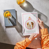 Roze Gingham Bow Coquette Kerstmis Fotokaart Feestdagenkaart