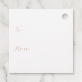 Roze Gingham Bow kerstboom cadeau Labels (Achterkant)