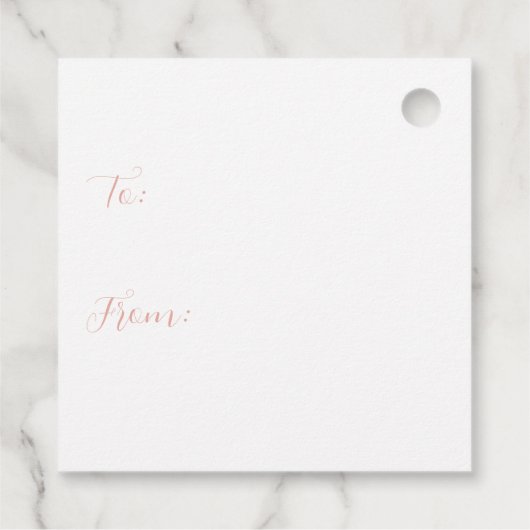 Roze Gingham Bow kerstboom cadeau Labels (Achterkant)