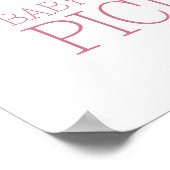 Roze Gingham Bow Welkom Baby shower Picnic Poster (Hoek)