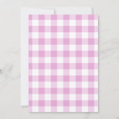 Roze Gingham Bowling Verjaardagsfeestje Kaart (Achterkant)