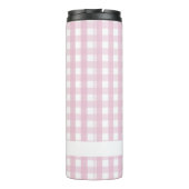 Roze Gingham Brown Aardappel Custom Thermische Tum Thermosbeker (Achterkant)
