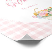 Roze Gingham Bruiloftsuitnodiging Kaarten en Cadea Poster (Hoek)