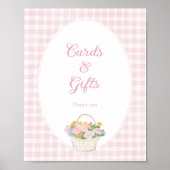 Roze Gingham Bruiloftsuitnodiging Kaarten en Cadea Poster (Voorkant)