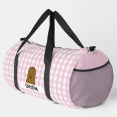 Roze Gingham Bruine Aardappel Op Maat Plunjezak (Rechterhoek)