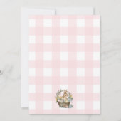 Roze Gingham Bunny Paaseierjacht Kaart (Achterkant)