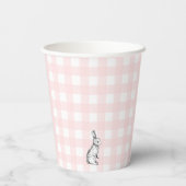 Roze Gingham Bunny Rabbit Paper cup Papieren Bekers (Achterkant)