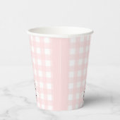 Roze Gingham Bunny Rabbit Paper cup Papieren Bekers (Rechts)