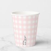 Roze Gingham Bunny Rabbit Paper cup Papieren Bekers (Voorkant)