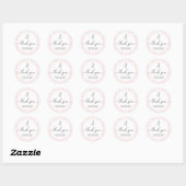 Roze Gingham Bunny Rabbit Shower Favor Sticker (Vel)