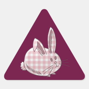 roze gingham bunny sticker