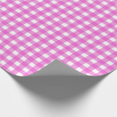 Roze gingham cadeaupapier (Hoek)