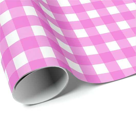 Roze gingham cadeaupapier (Rol Hoek)