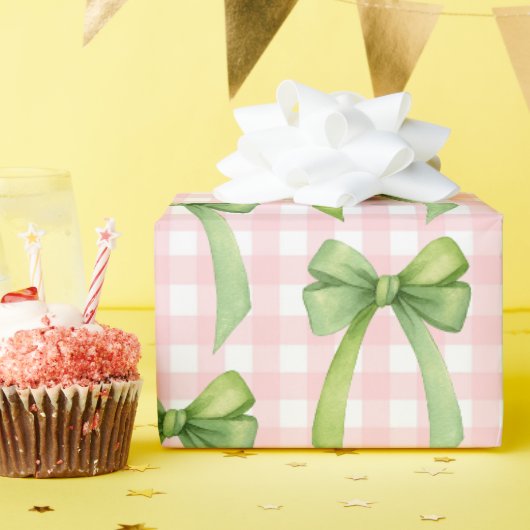 Roze Gingham-cadeaupapier Cadeaupapier (Verjaardagsfeest)
