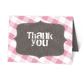 Roze Gingham Canvas Bedankt voor je kaarten