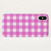 Roze gingham Case-Mate iPhone case (Achterkant (horizontaal))