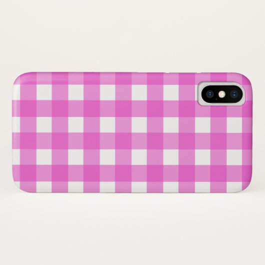 Roze gingham Case-Mate iPhone case (Achterkant (horizontaal))