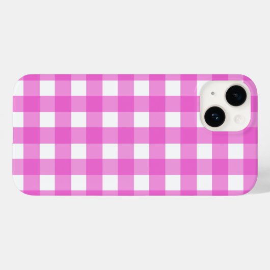 Roze gingham Case-Mate iPhone case (Achterkant (horizontaal))