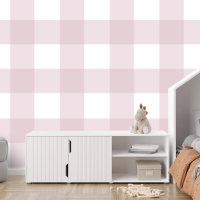 Roze gingham check grote schattige eenvoudige plai