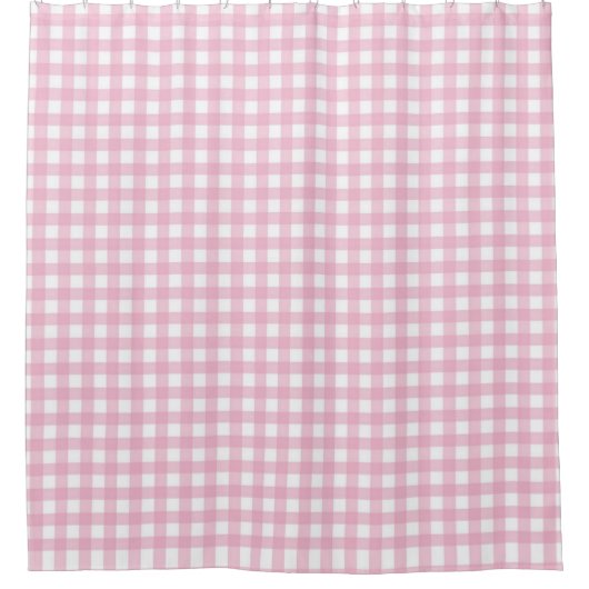 roze gingham check patroon douchegordijn (Voorkant)