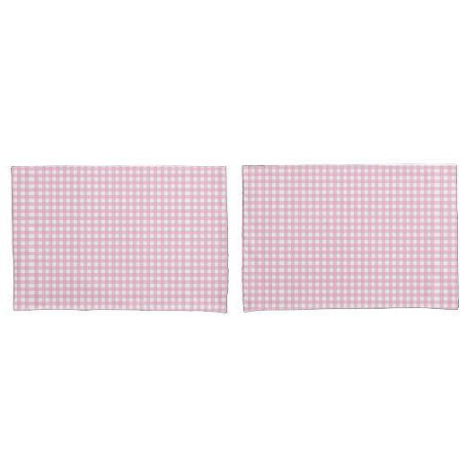 roze gingham Check Patroon Kussensloop (Voorkant-Set)