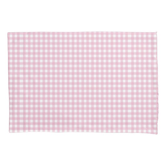 roze gingham Check Patroon Kussensloop (Voorkant-Links)