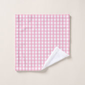 Roze Gingham Check Pattern Bad Handdoek (Wasdoekje)